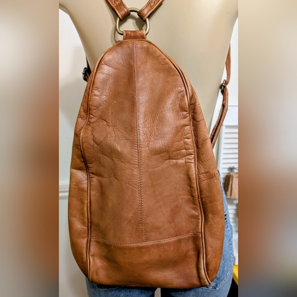 Clava Leather Backpack Brown Unisex BoHo Fashion - Picture 1 of 7